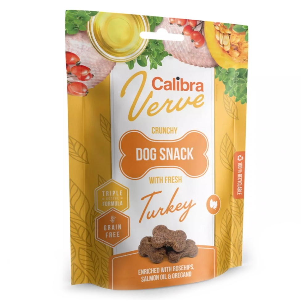 Levně CALIBRA Verve Crunchy Snack Fresh Turkey pamlsky s krůtou pro psy 150 g