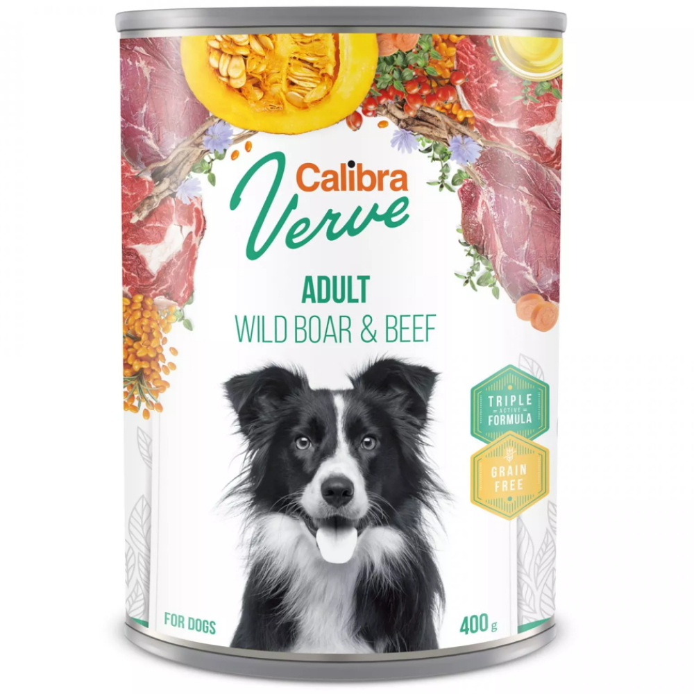 Levně CALIBRA Verve Adult Wild Boar&Beef konzerva pro psy 400 g