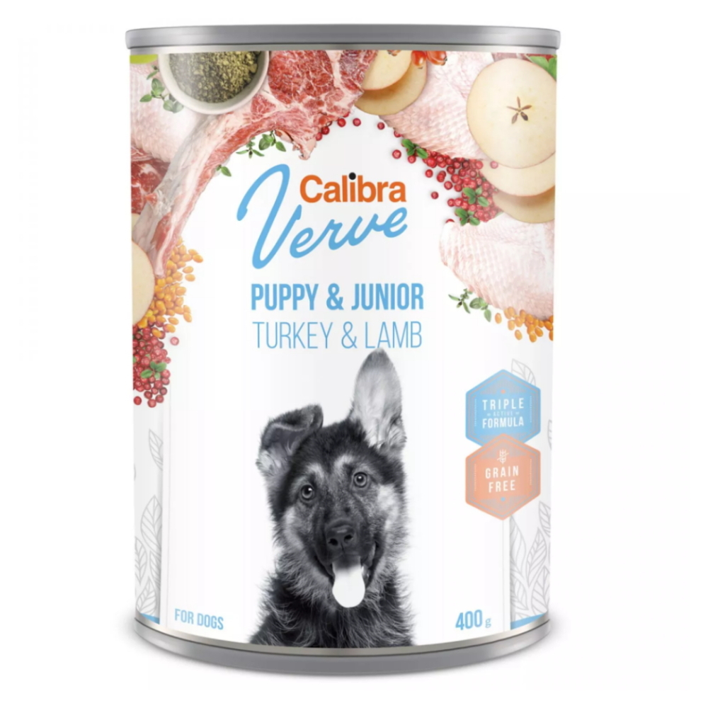 Levně CALIBRA Verve Puppy&Junior Turkey&Lamb konzerva pro štěňata 400 g
