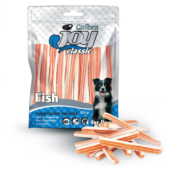 CALIBRA Joy Classic Fish & Chicken Sandwich sendvič z ryby a kuřete 250 g (Sušené maso pro psy)