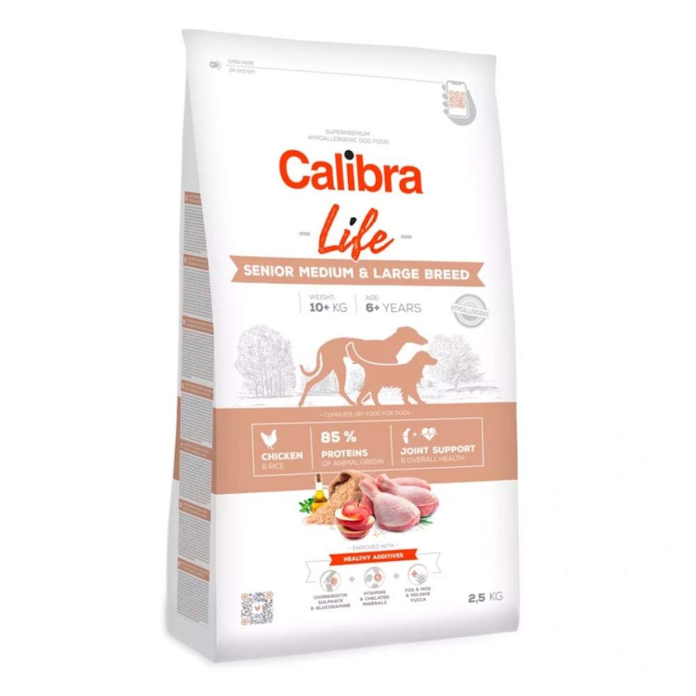 E-shop CALIBRA Life Senior Medium&Large Chicken granule pro psy 1 ks, Hmotnost balení: 2,5 kg