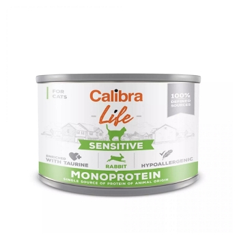 CALIBRA Life Sensitive konzerva pro kočky Rabbit 200 g