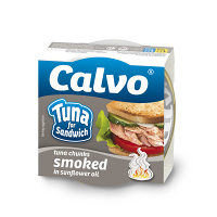 CALVO Sandwich uzený tuňák ve slunečnicovém oleji 142 g