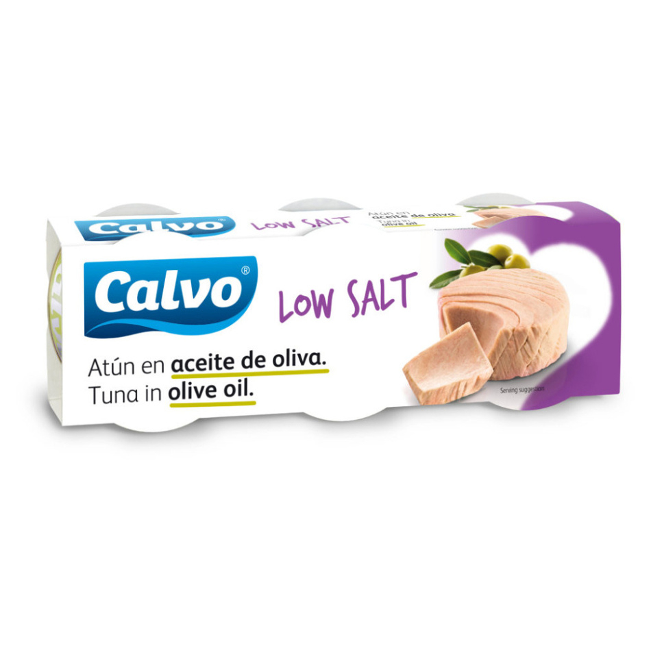 E-shop CALVO Tuňák v olivovém oleji s nízkým obsahem soli 3 x 80 g