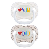 CANPOL BABIES Mum&Dad dudlík svítící silikonový symetrický 0-6m 2 kusy