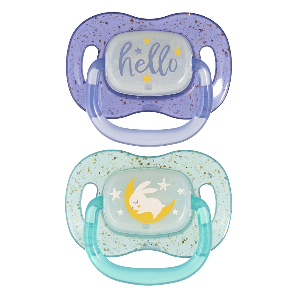 CANPOL BABIES Nightglow dudlík svítící silikonový 18m+ kluk 2 kusy