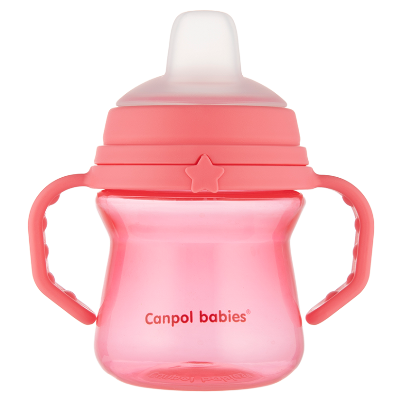 E-shop CANPOL BABIES Hrneček se silikonovým pítkem 6m+ růžový 150 ml