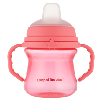 CANPOL BABIES Hrneček se silikonovým pítkem 6m+ růžový 150 ml