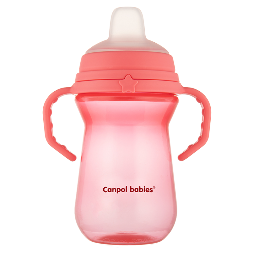 E-shop CANPOL BABIES Hrneček se silikonovým pítkem 6m+ růžový 250 ml