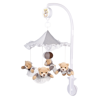 CANPOL BABIES Kolotoč plyšový Teddy bears (Hrazdičky, hrací deky a kolotoče) - Se zvukem