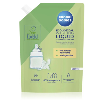 CANPOL BABIES Náhradní náplň prostředek na kojenecké lahve 1000 ml (Kojenecké lahve) - Hypoalergenní, Čistící, Náhradní náplně, Ekologické