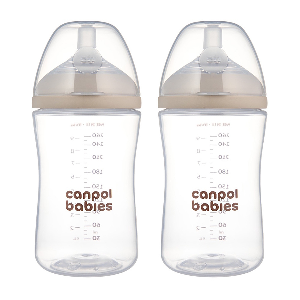 CANPOL BABIES Set lahví Natural Shape 2 lahve 260 ml