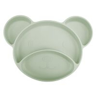 CANPOL BABIES Silikonový dělený talíř s přísavkou Medvídek zelený