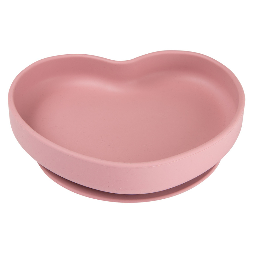 Levně CANPOL BABIES Silikonový talíř s přísavkou srdce růžový