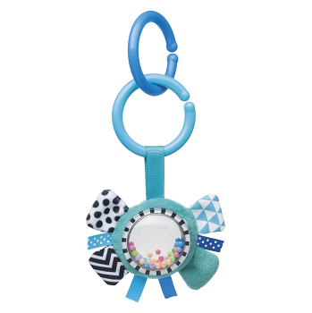 CANPOL BABIES Šustící plyšová hračka s chrastítkem ZIG ZAG stuha modrá