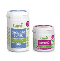 CANVIT Chondro Super 230 g + CANVIT Immuno pro psy 100 g ZDARMA