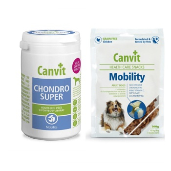 CANVIT Chondro Super pro psy 230 g ochucené + Canvit Snack Mobility