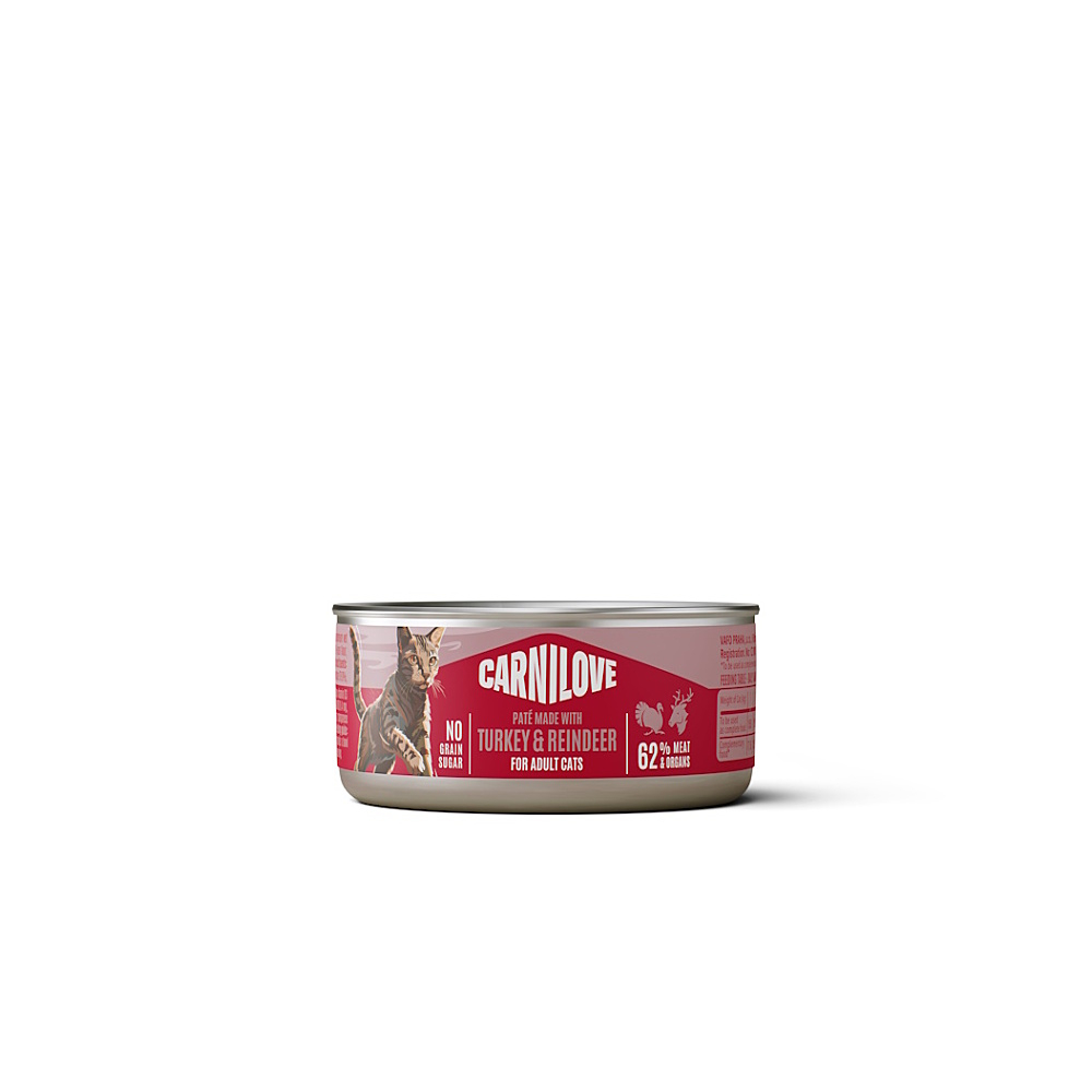 CARNILOVE Cat can paštika pro kočky krůta & sob 100 g