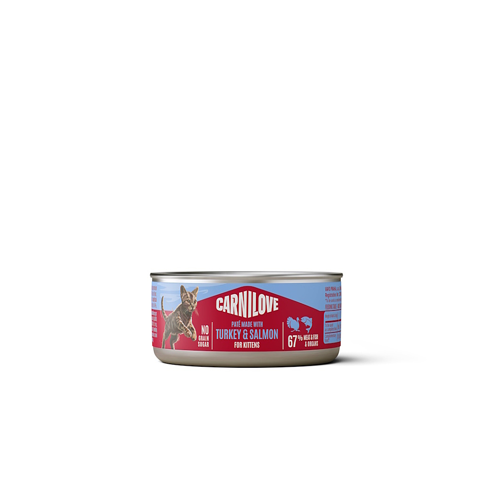 CARNILOVE Cat can paštika pro koťata krůta & losos 100 g