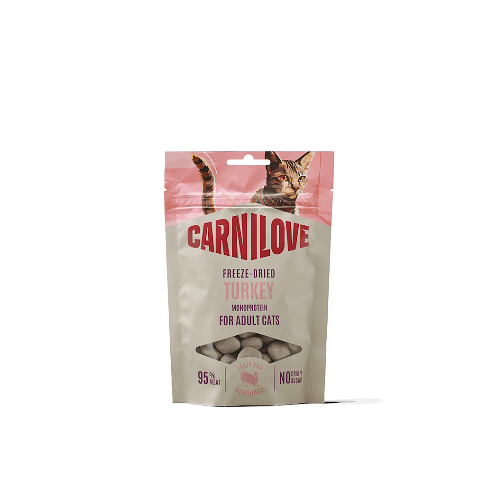 CARNILOVE Cat freeze dried sušené krůtí pro kočky 40 g