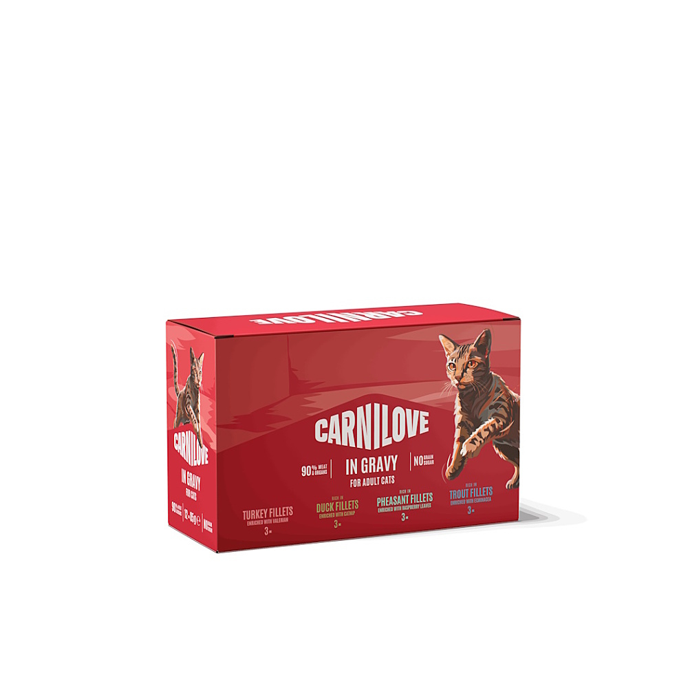 CARNILOVE Cat pouch gravy multipack kapsičky pro kočky 12 x 85 g
