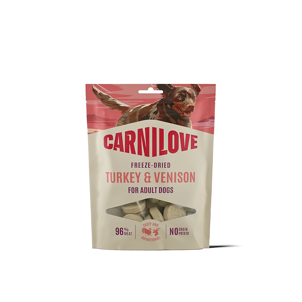 CARNILOVE Dog freeze dried sušené krůtí & jelení pro psy 60 g