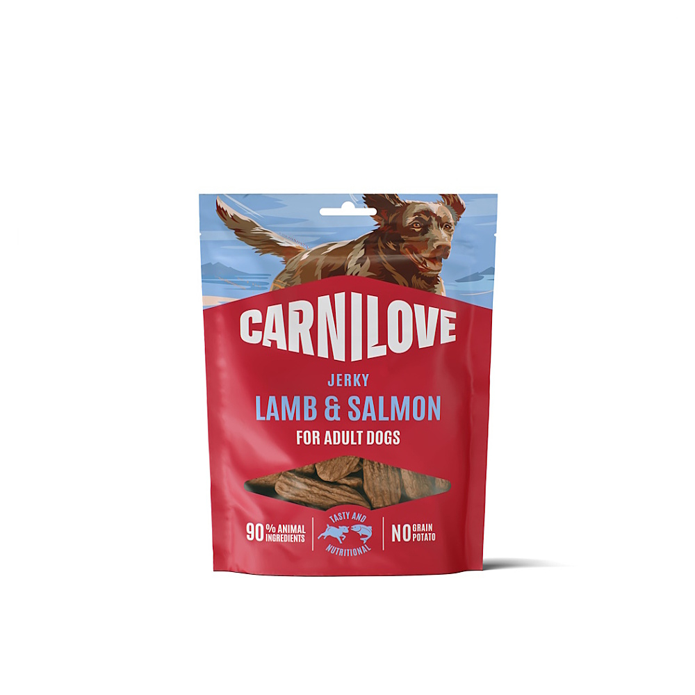 CARNILOVE Dog jerky lamb with salmon sušené jehněčí s lososem 100 g