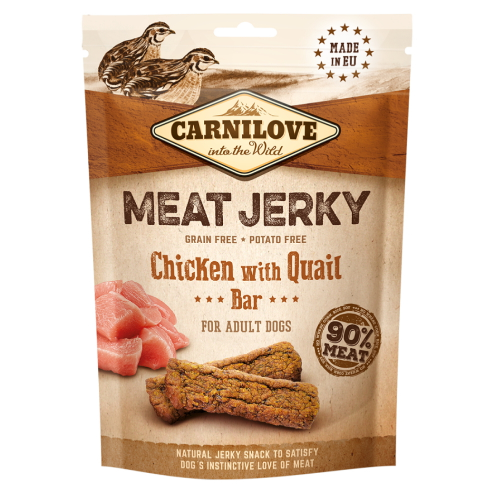 Levně CARNILOVE Meat Jerky Chicken with Quail Bar pro psy 100 g
