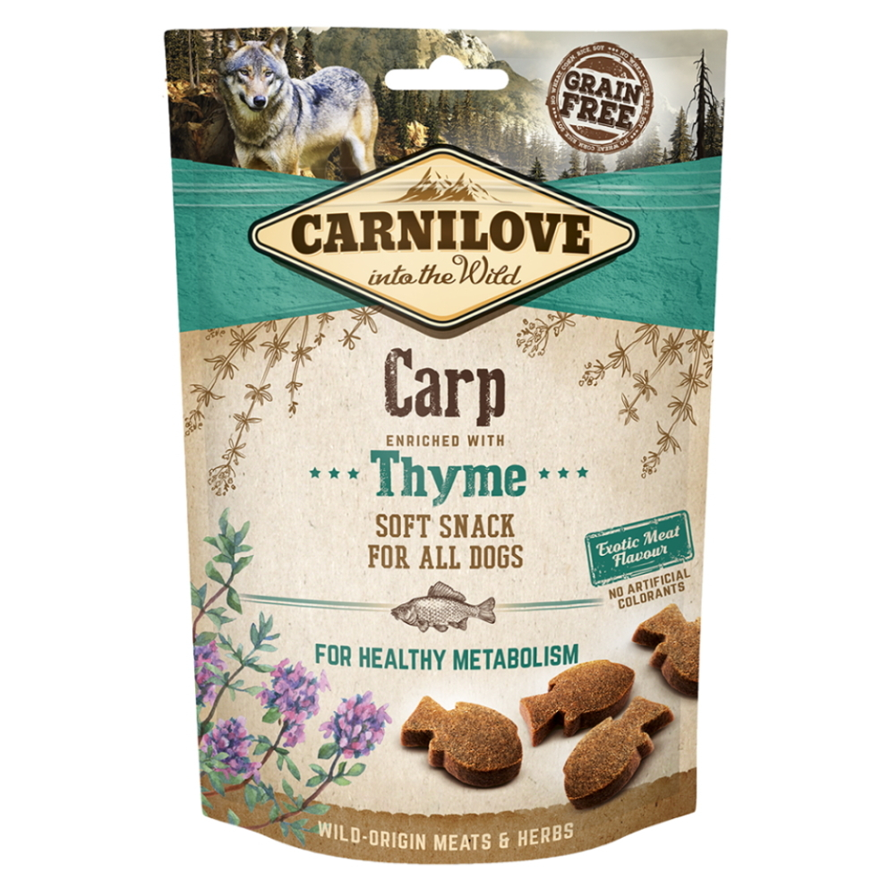 E-shop CARNILOVE Dog semi moist snack carp&thyme 200 g