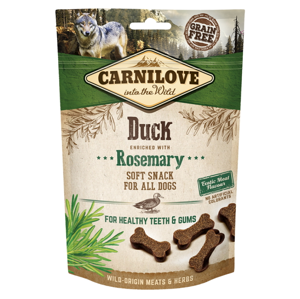 Levně CARNILOVE Dog semi moist snack duck&rosemary 200 g