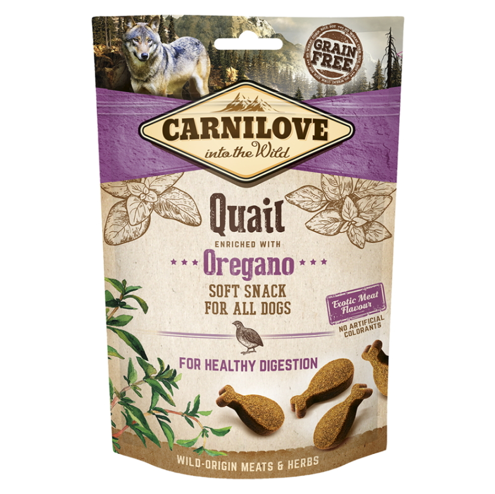 E-shop CARNILOVE Dog semi moist snack quail&oregano 200 g