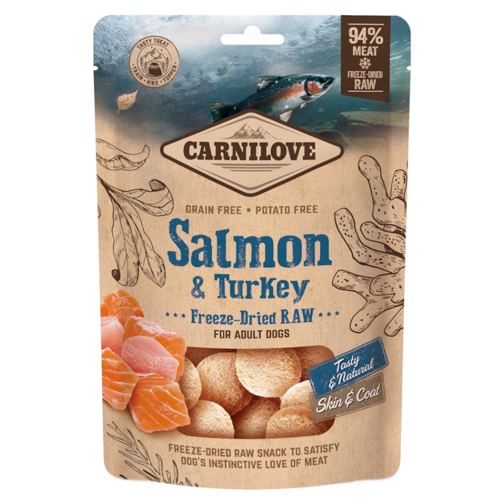 E-shop CARNILOVE Raw Freeze-Dried Snacks Salmon&Turkey pamlsky pro psy 60 g
