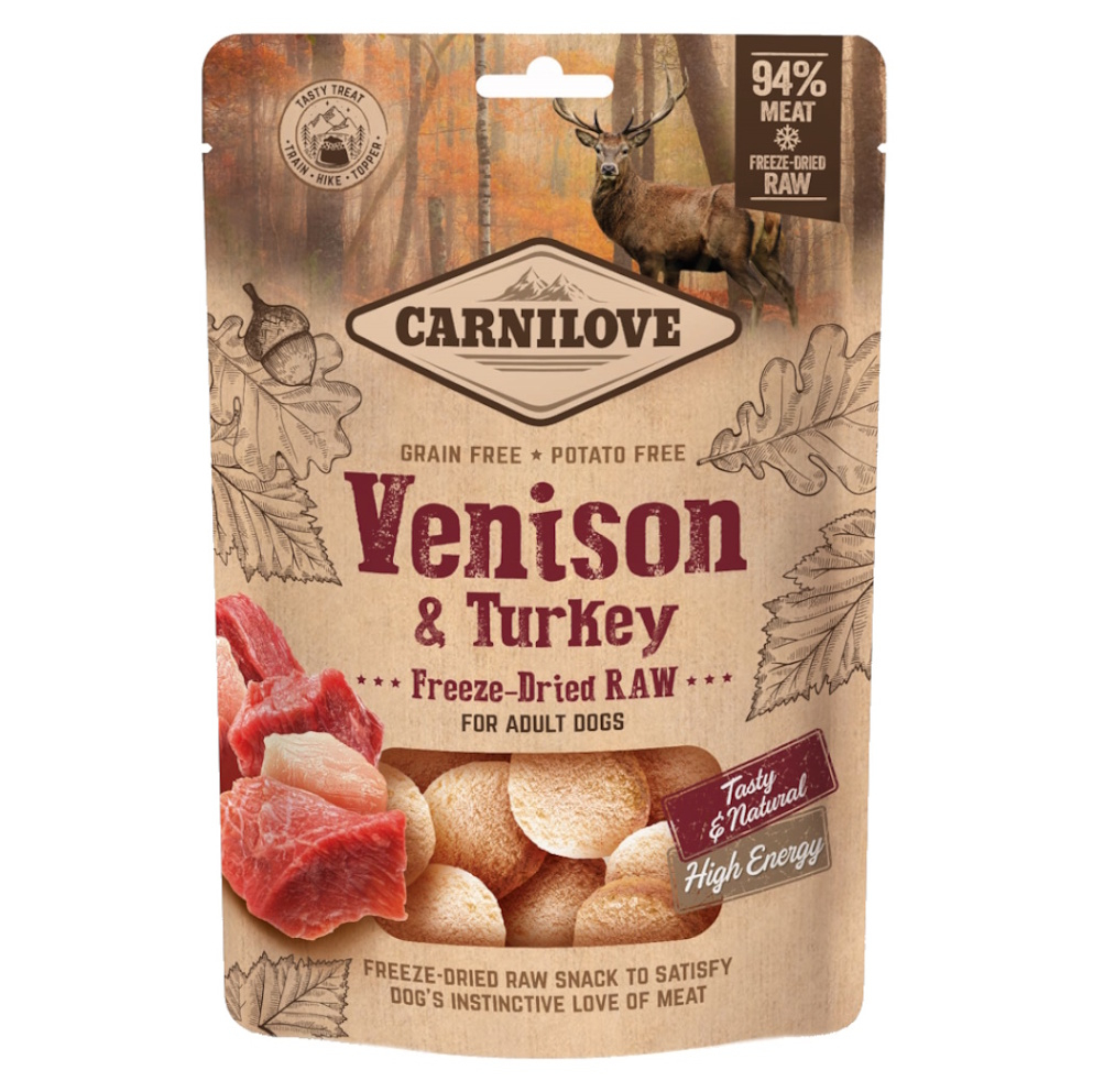 E-shop CARNILOVE Raw Freeze-Dried Snacks Venison&Turkey pamlsky pro psy 60 g