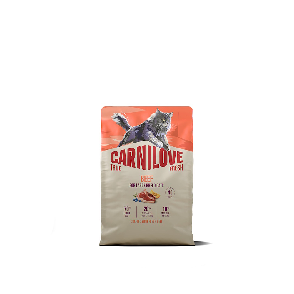 CARNILOVE True fresh cat dry granule s hovězím pro velké kočky 2 kg