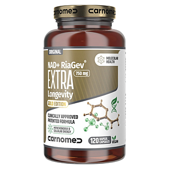 CARNOMED NAD+ RiaGev Extra Longevity 120 kapslí (Dlouhověkost, vitalita, Longevity) - Vícesložkové