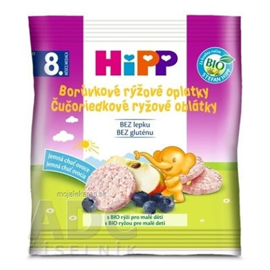 E-shop HiPP Sušenky borůvkové rýžové oplatky BIO 30 g
