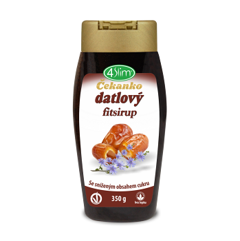 4SLIM Čekankovo datlový fitsirup 350 g (Tekutá sladidla) - Nízkosacharidové (Low Carb)