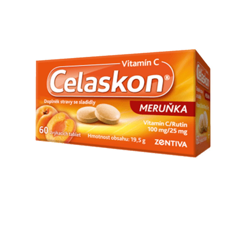 Levně CELASKON Vitamín C 100 mg meruňka 60 tablet