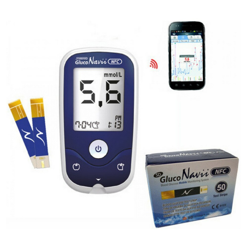 Levně CELIMED Glukometr SD Gluco navii NFC set