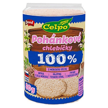 CELPO Celozrnné pohankové extra jemné chlebíčky s mořskou solí 80 g (Křehké chlebíčky a pufované výrobky)