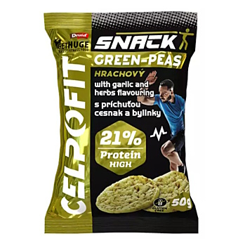 CELPO Fit snack hrášek česnek bylinky 50 g (Bezlepkové chipsy a krekry)