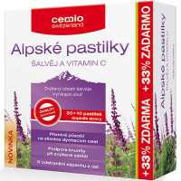CEMIO Alpské pastilky šalvěj a vitamin C 30+10 pastilek