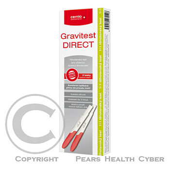 CEMIO Gravitest DIRECT, 1+1 těhotenský test ZDARMA (Testy gravidity, těhotenství)