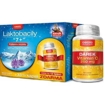 CEMIO Laktobacily 60+20 kapslí ZDARMA + vitamín C 250 mg 60 tablet DÁREK
