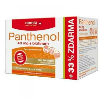 CEMIO Panthenol 40 mg s biotinem 60+20 kapslí ZDARMA, poškozený obal