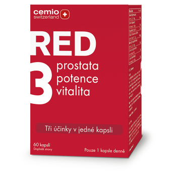 CEMIO RED3 Prostata, potence, vitalita 60 kapslí (Doplňky stravy pro potenci, erekci) - Vícesložkové, Bylinné
