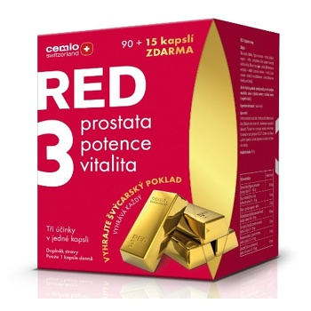 CEMIO RED3 Prostata, vitalita, potence 90+15 kapslí EDICE 2020