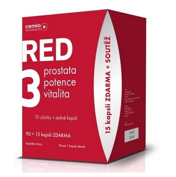 CEMIO Red3 prostata, vitalita, potence 90 + 15 kapslí ZDARMA