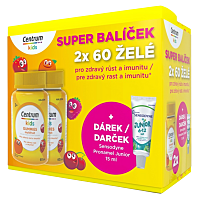 CENTRUM Kids gummies multifruit 2 x 60 želé + DÁREK zubní pasta 15 ml