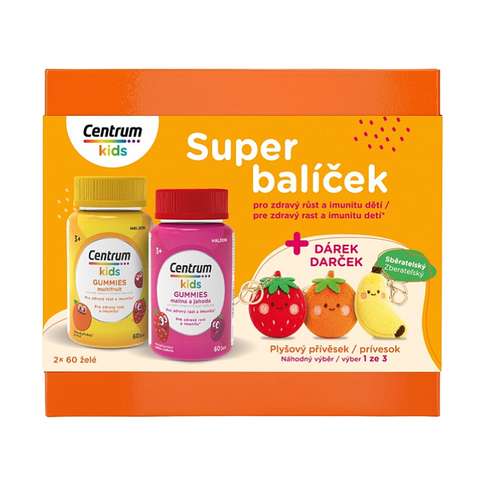 CENTRUM Kids Gummies Multifruit 2 x 60 želé dárkové balení 120 kusů